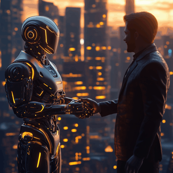 U9212615655 friendly humanoid ai agent in a sleek suit shakin 6b366d66 4c74 46e5 a1e7 a898d884a0ce 2